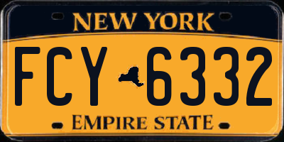 NY license plate FCY6332