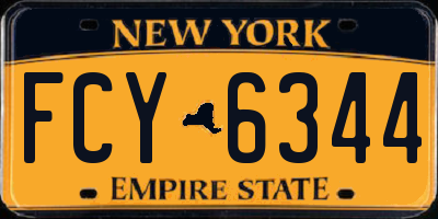 NY license plate FCY6344