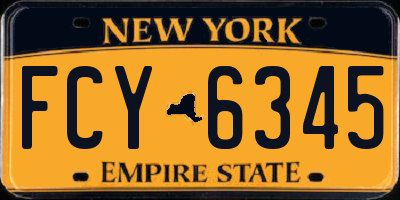 NY license plate FCY6345