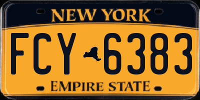 NY license plate FCY6383