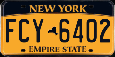 NY license plate FCY6402