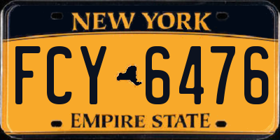 NY license plate FCY6476