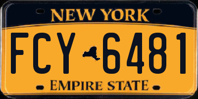 NY license plate FCY6481