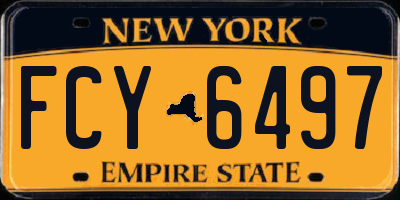 NY license plate FCY6497