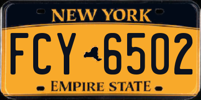 NY license plate FCY6502