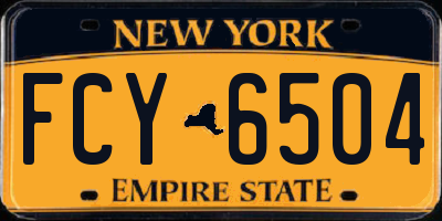 NY license plate FCY6504
