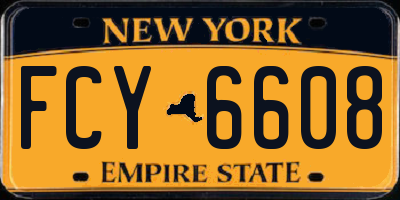 NY license plate FCY6608
