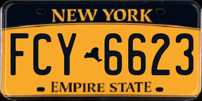 NY license plate FCY6623