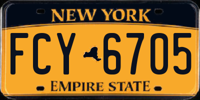NY license plate FCY6705