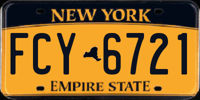 NY license plate FCY6721