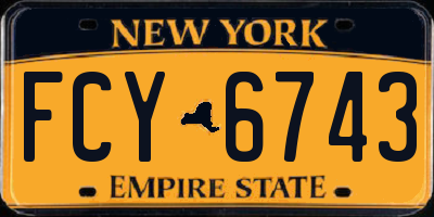NY license plate FCY6743