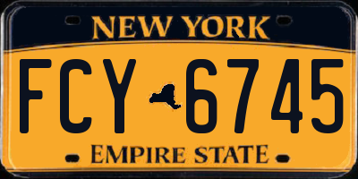 NY license plate FCY6745
