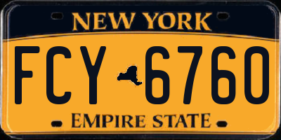 NY license plate FCY6760