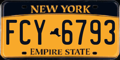 NY license plate FCY6793