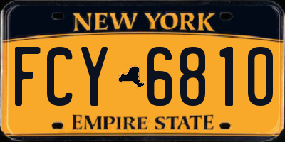 NY license plate FCY6810