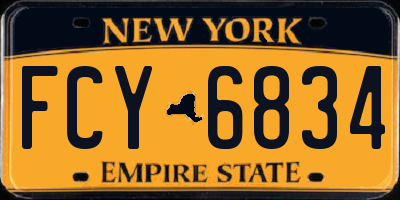 NY license plate FCY6834