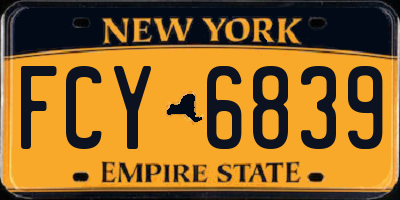 NY license plate FCY6839