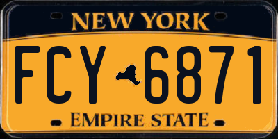 NY license plate FCY6871