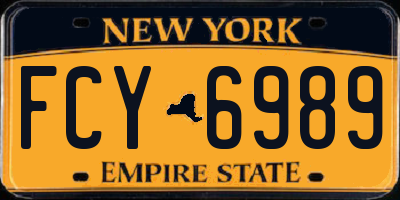 NY license plate FCY6989