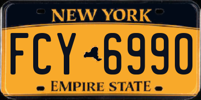 NY license plate FCY6990