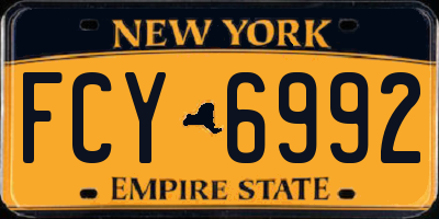 NY license plate FCY6992
