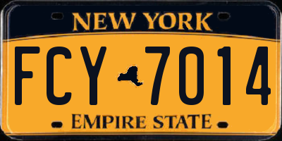 NY license plate FCY7014