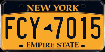 NY license plate FCY7015
