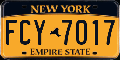 NY license plate FCY7017