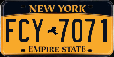 NY license plate FCY7071