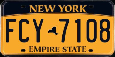 NY license plate FCY7108