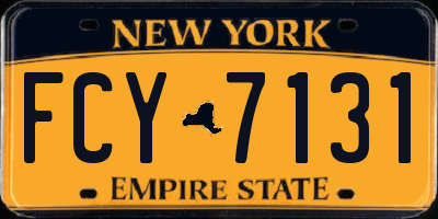 NY license plate FCY7131