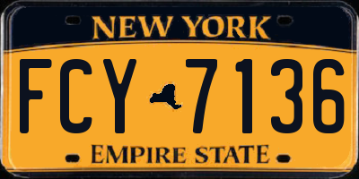 NY license plate FCY7136