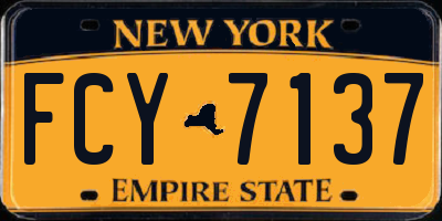 NY license plate FCY7137
