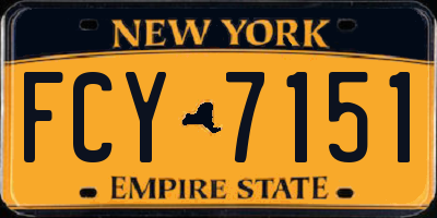 NY license plate FCY7151