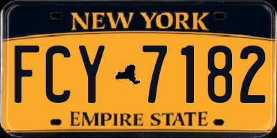 NY license plate FCY7182