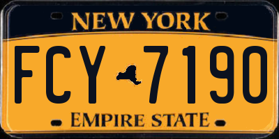 NY license plate FCY7190
