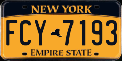 NY license plate FCY7193