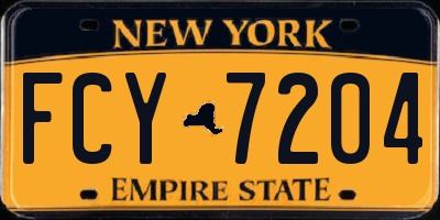 NY license plate FCY7204