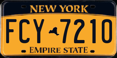 NY license plate FCY7210
