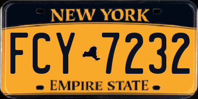 NY license plate FCY7232