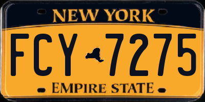 NY license plate FCY7275