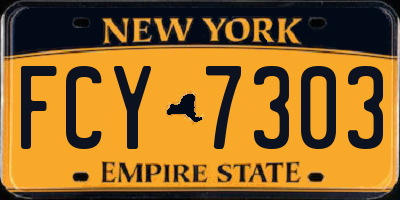 NY license plate FCY7303