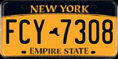 NY license plate FCY7308