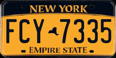 NY license plate FCY7335