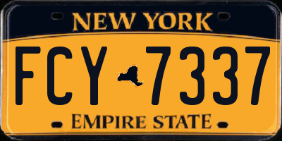 NY license plate FCY7337