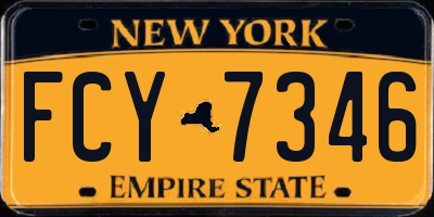 NY license plate FCY7346