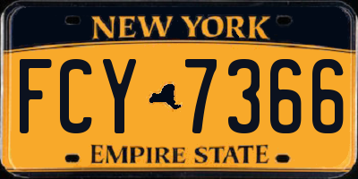 NY license plate FCY7366