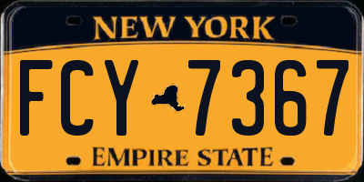 NY license plate FCY7367
