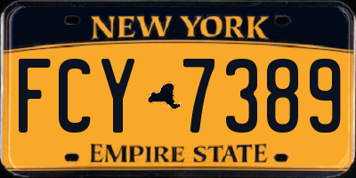 NY license plate FCY7389