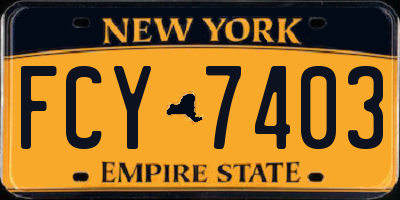 NY license plate FCY7403